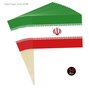 پرچم کاغذی ایران (بسته ۵۰ عددی)